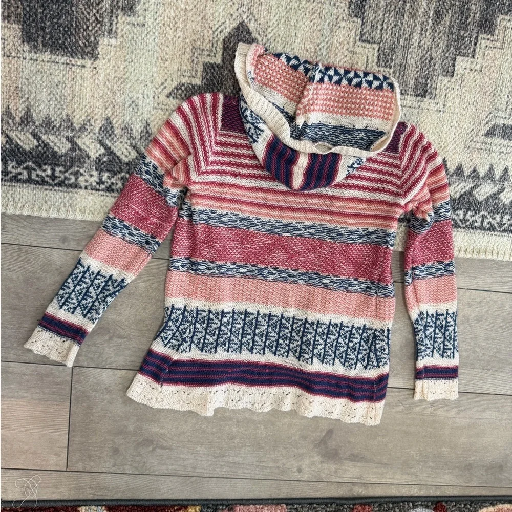 Y2k Toddler Girl Boho Knit Mixed Media Cardigan & Matching Jeans Set 3T